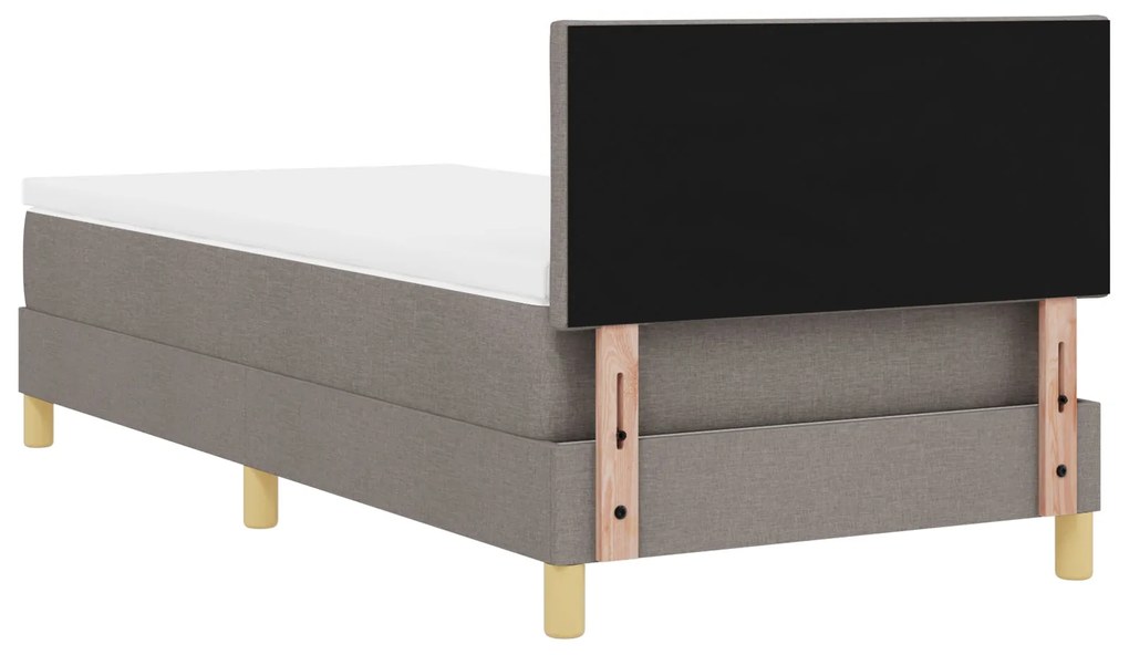 Cama Box Spring com Colchão Taupe 90x190 cm Tecido