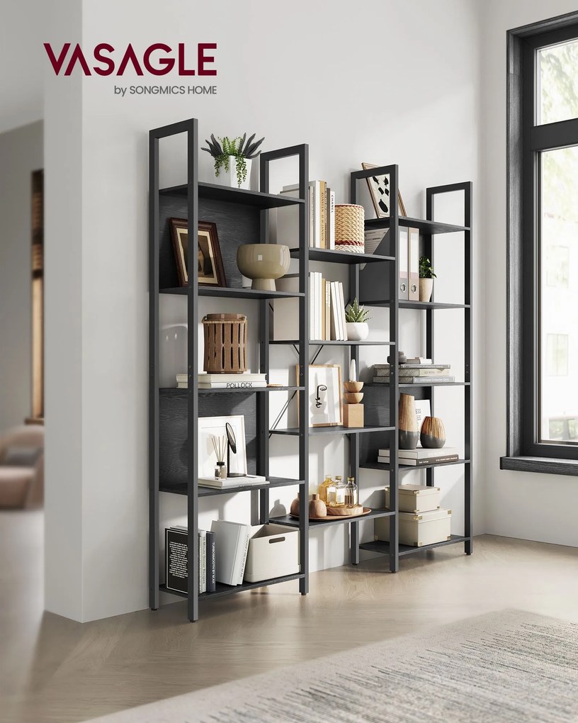 Estante com 14 prateleiras e estrutura metálica 24 x 158 x 166 cm Preto