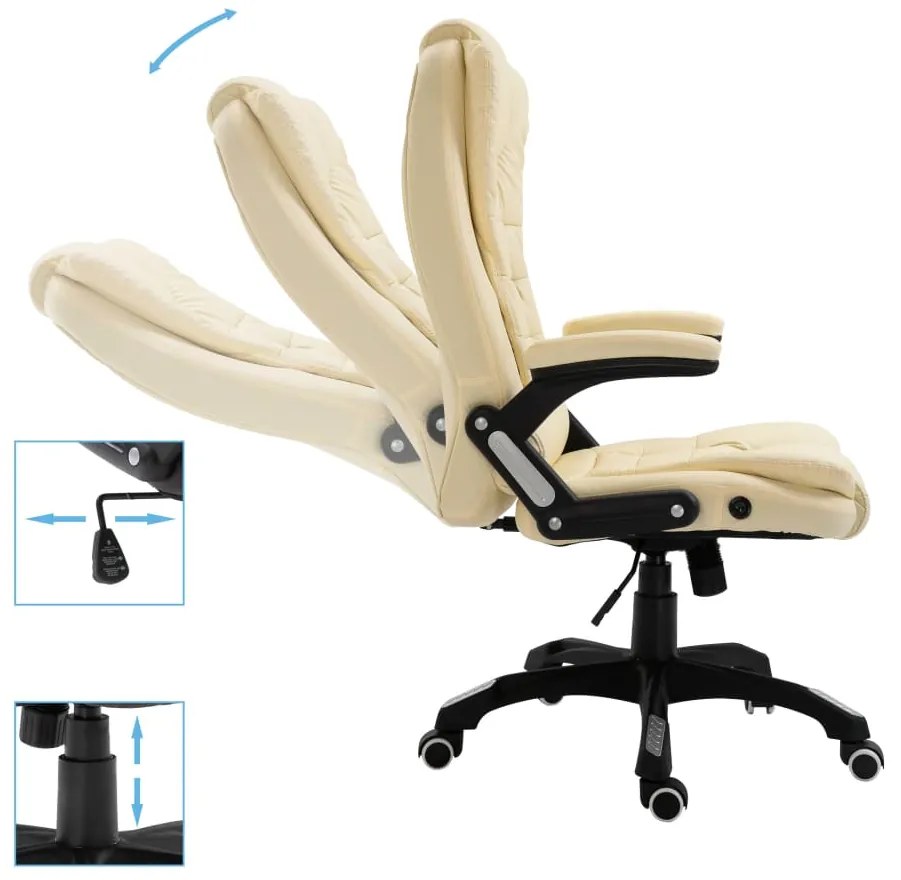 Cadeira de escritório em couro artificial creme