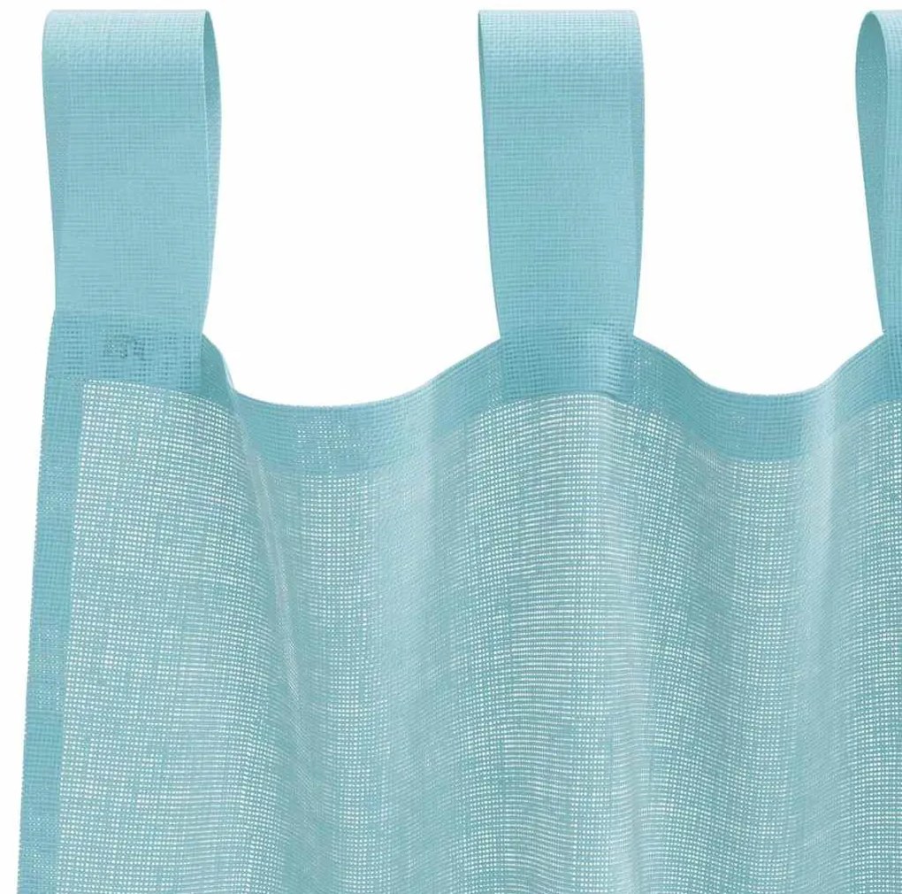 Cortinas de voile com laços 2 pcs turquesa 140x175 cm