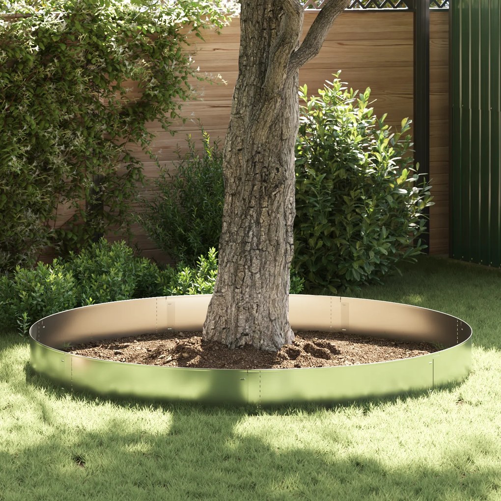 Bordas de Grama vidaXL 30 pcs 25x100 cm Aço Galvanizado Flexível