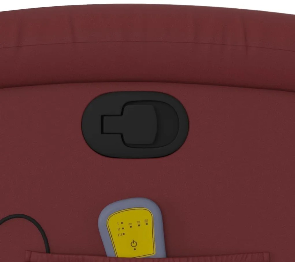 Poltrona massagens reclinável couro artificial vermelho tinto