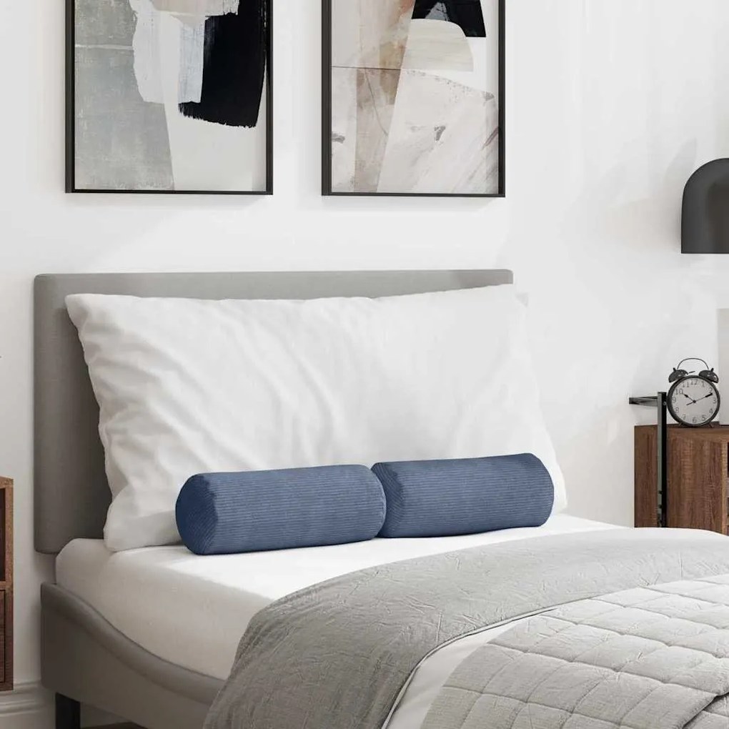 vidaXL Almofadas de Apoio 2 pcs Azul Ø 15 x 40 cm