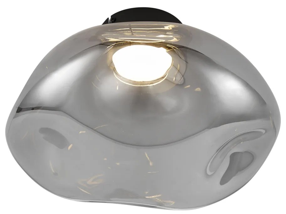 Plafon de design preto com vidro fumado - Gemma Design