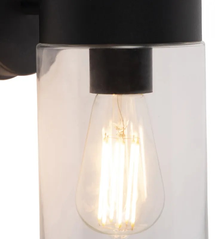 Candeeiro de parede moderno preto 26,8 cm IP44 - Jarra Moderno