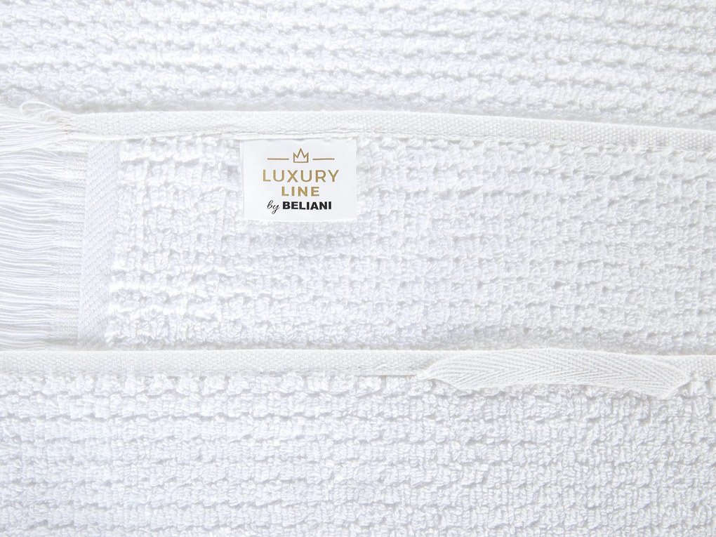 Conjunto de 9 toalhas em algodão branco ATIU Beliani