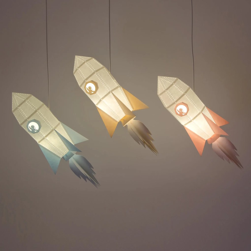 ROCKET - DIY PENDANT PAPERLAMP KIT - Soft Blue