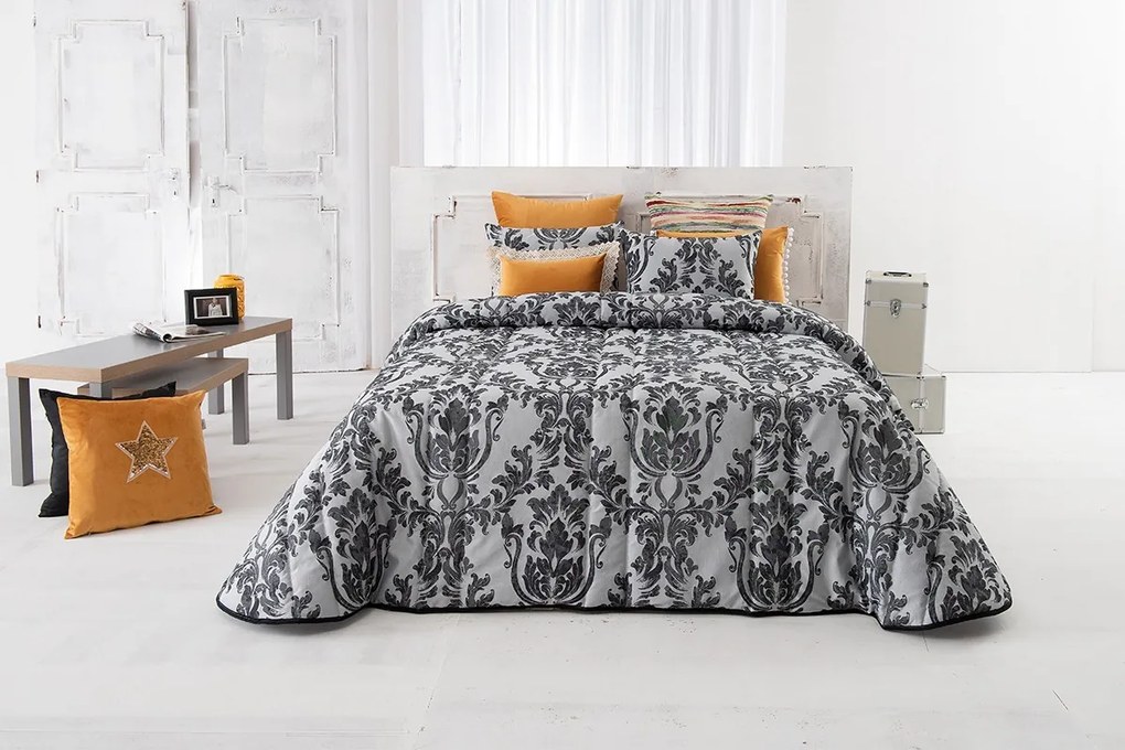 COLCHA EDREDOM - COLCHA JACQUARD C/ ALMOFADAS DECORATIVAS 45x60 CM: Taupe 1 Almofada cheia 45x60 cm a jogo