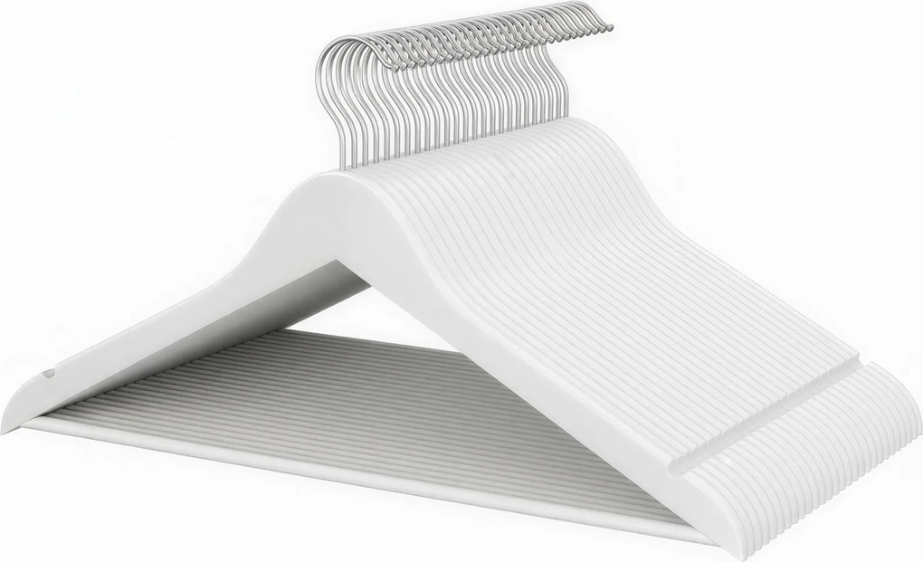 Conjunto de 30 Cabides para calças de madeira brancos