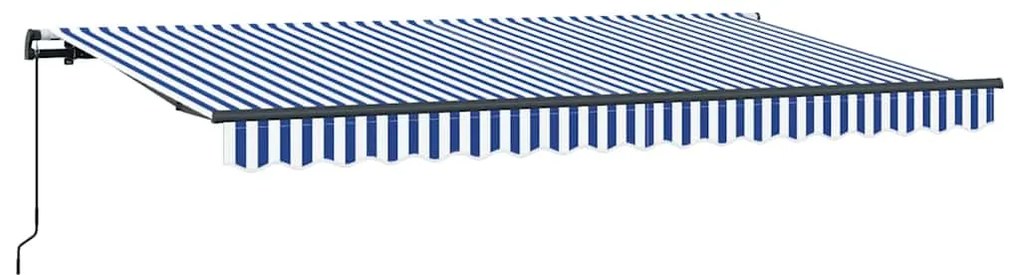 Toldo Retrátil Manual Azul e Branco e Antracite