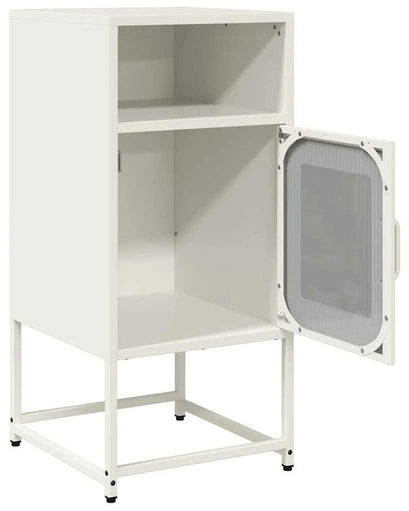 Mesa de cabeceira 36x39x78 cm aço laminado a frio branco