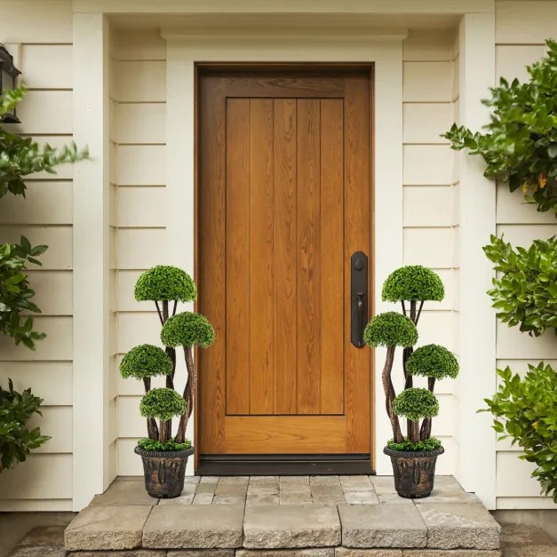 Árvore cedro artificial de 90cm, planta falsa de cipreste com vaso decorativo falso para jardim interno