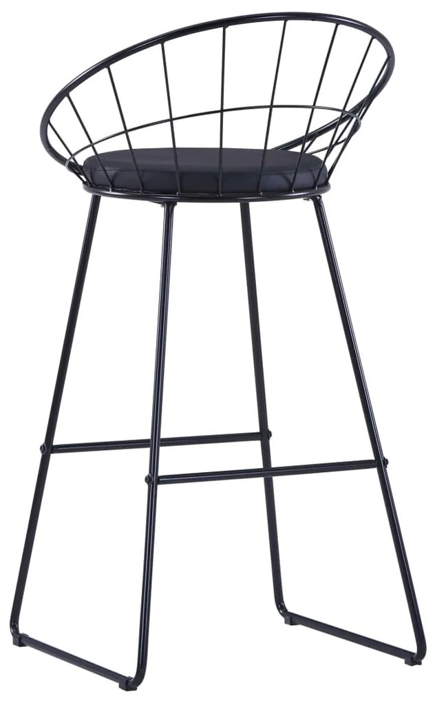 Bancos de bar 2 pcs couro artificial preto