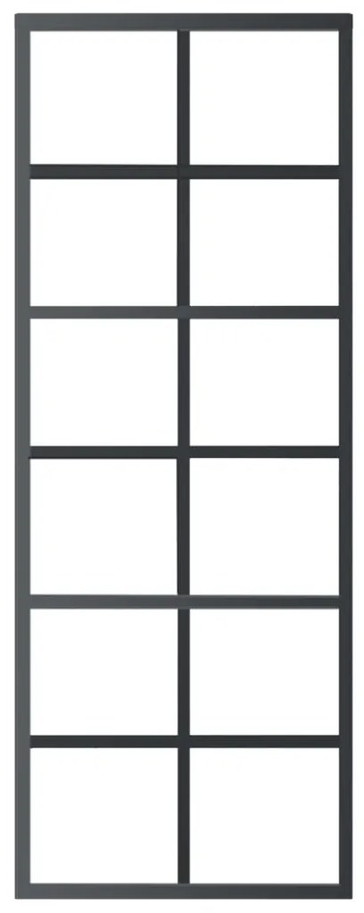 Porta deslizante em vidro ESG e alumínio 76x205 cm preto