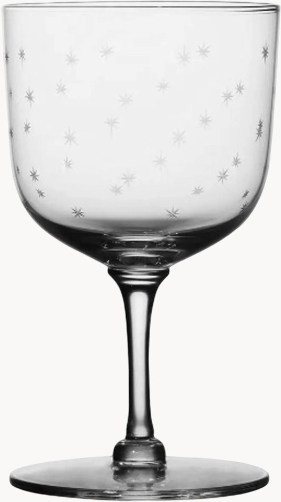 Copos de vinho em cristal artesanal Stars, conjunto de 4