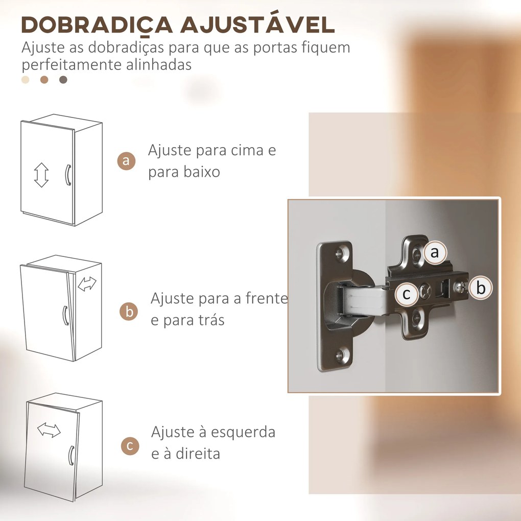 Armário de Cozinha com 4 Portas Bancada para Micro-Ondas Prateleiras Ajustáveis Orifício para Cabos 80x40x178 cm Branco