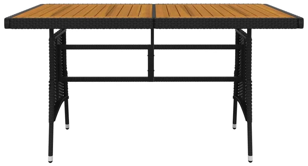 5 pcs Conjunto de jantar p/ exterior vime PE preto