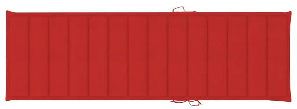 Espreguiçadeira dupla c/ almofadões vermelhos pinho impregnado