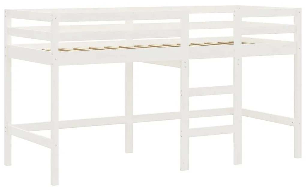 Cama alta criança c/ túnel 90x190 cm pinho maciço branco/preto