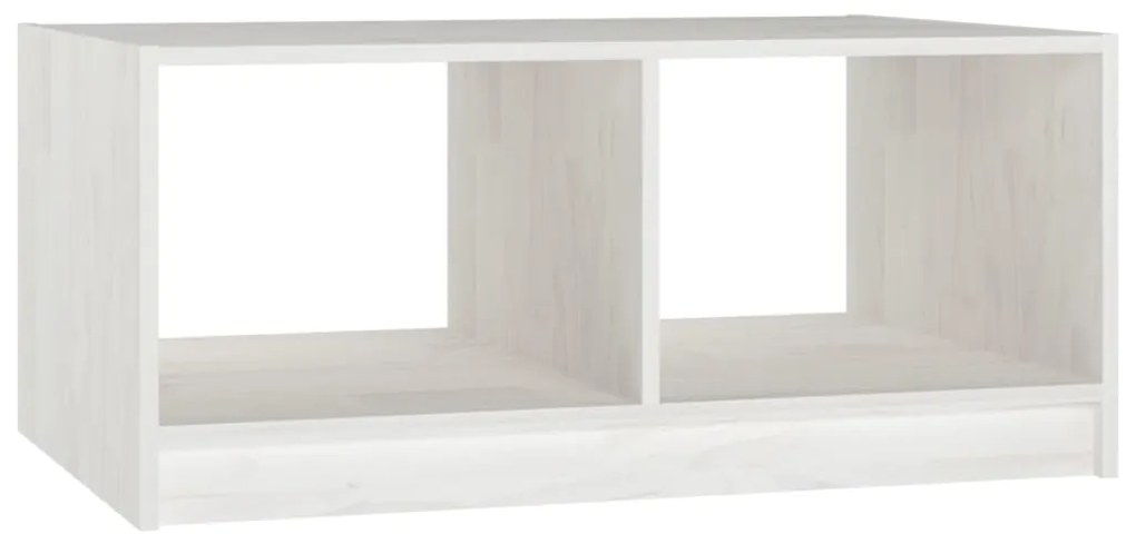 Mesa de centro 75x50x33,5 cm madeira de pinho maciça branco