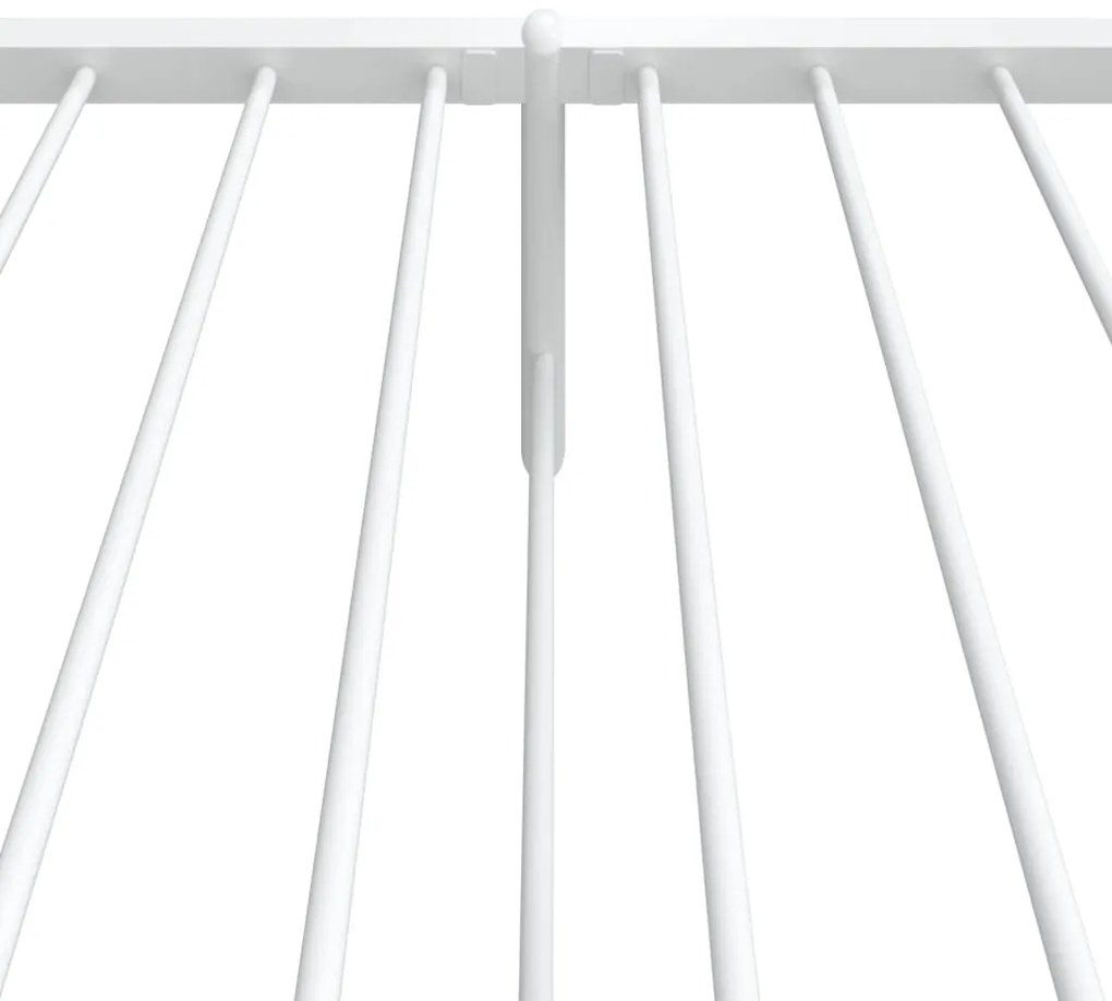 Estrutura de cama com cabeceira e pés 107x203 cm metal branco