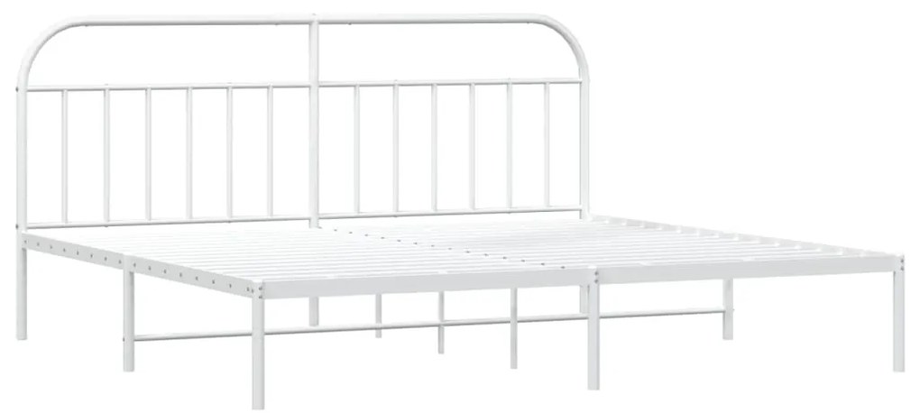 Estrutura de cama com cabeceira 200x200 cm metal branco