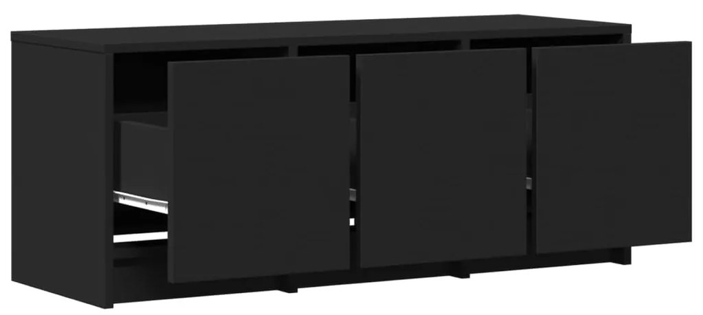 Móvel de TV com luzes LED derivados de madeira preto