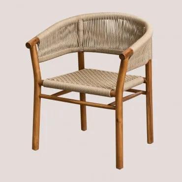 Pack de 2 cadeiras de jardim com braços em madeira Tenay - Sklum