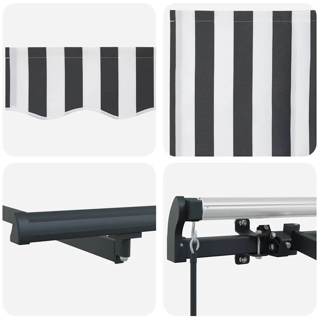 Toldo Retrátil Manual Antracite e Branco