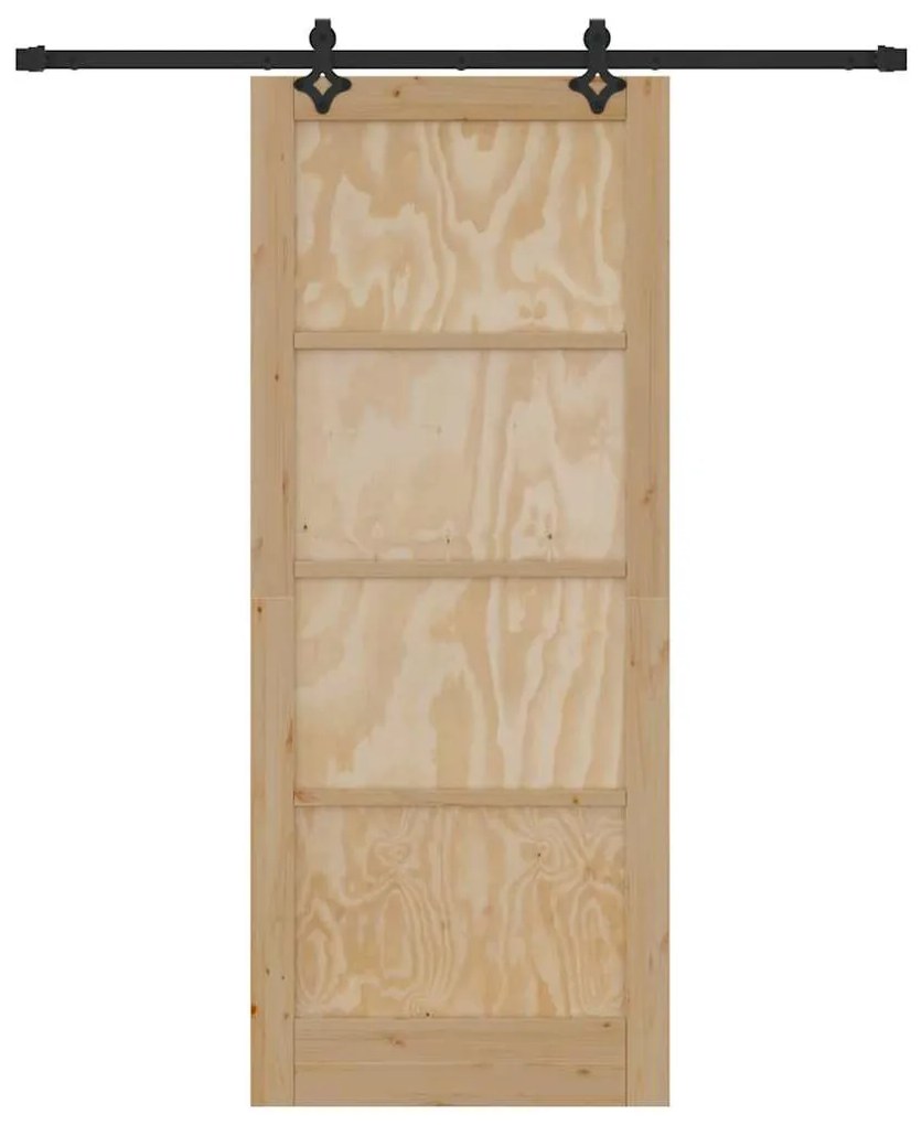 Porta Deslizante vidaXL com Conjunto de Ferragens 86x211 cm Madeira Ma