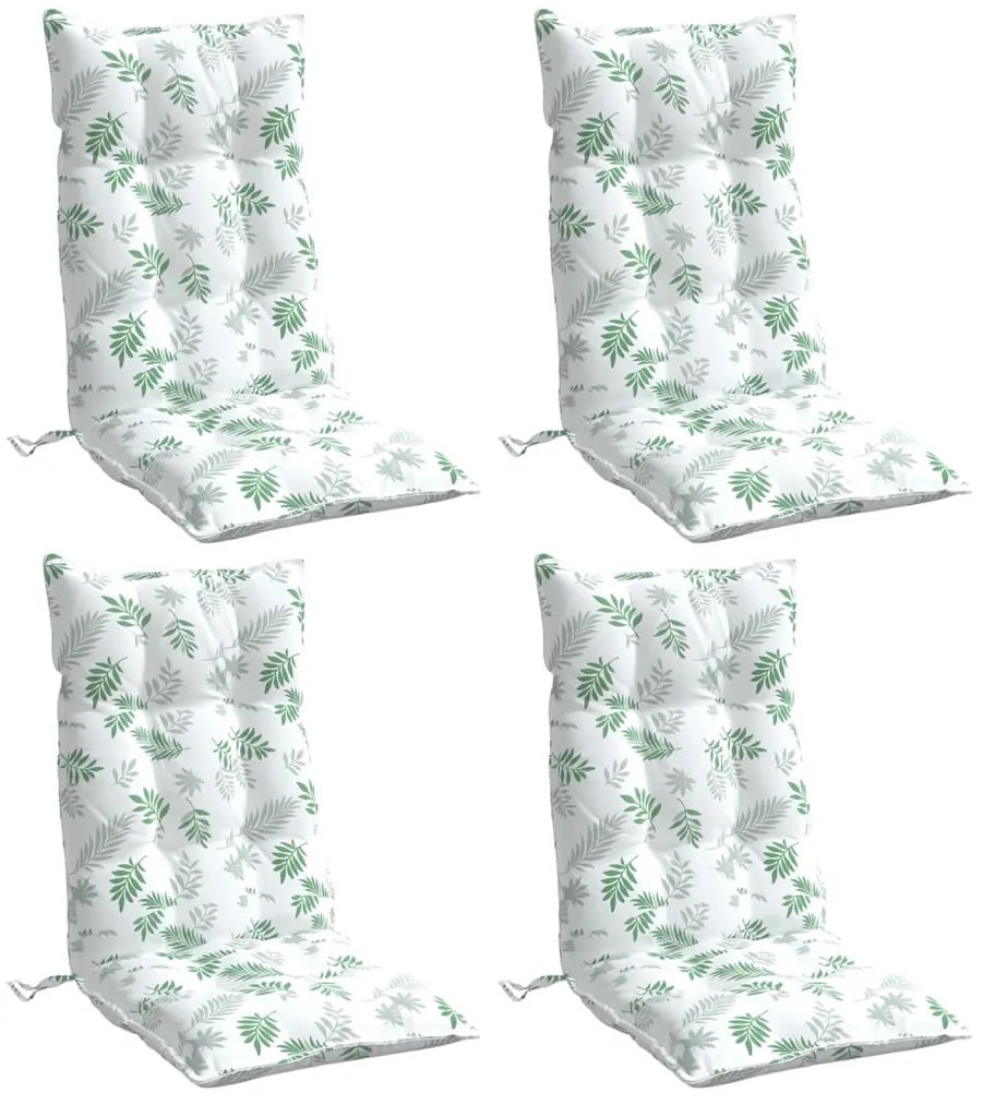 Almofadões p/ cadeira encosto alto 4 pcs tecido oxford folhas