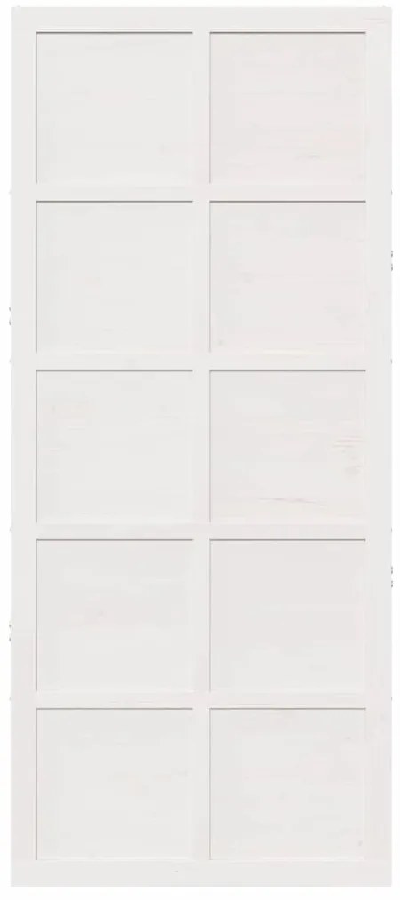 Porta de celeiro Branco 90 x 210 cm Madeira de pinho maciça