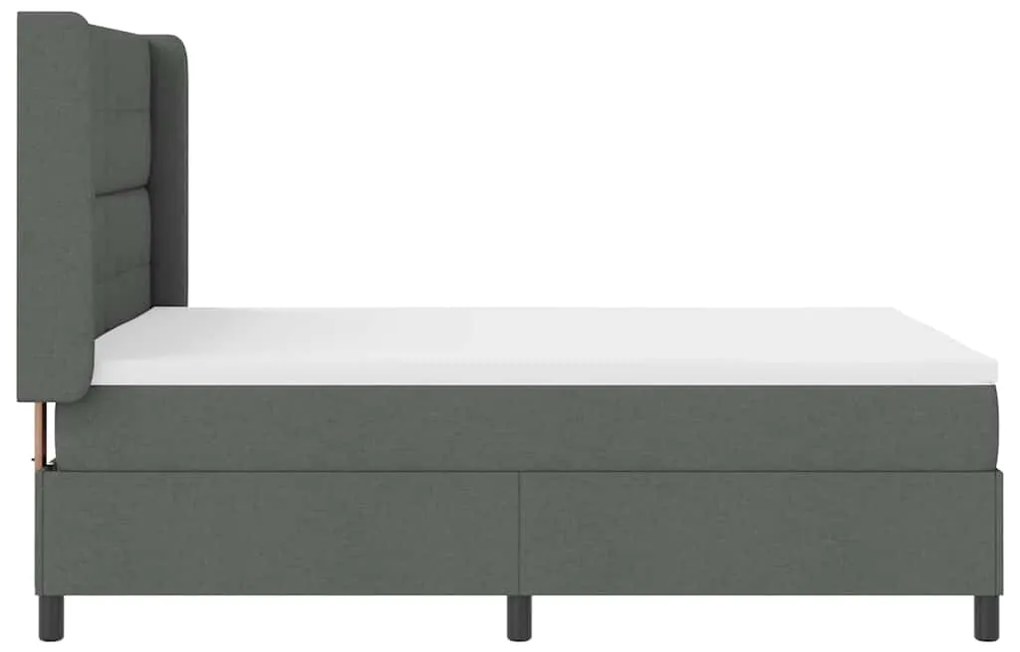 Cama Box com Colchão Cinza Escuro 160x200 cm de Tecido