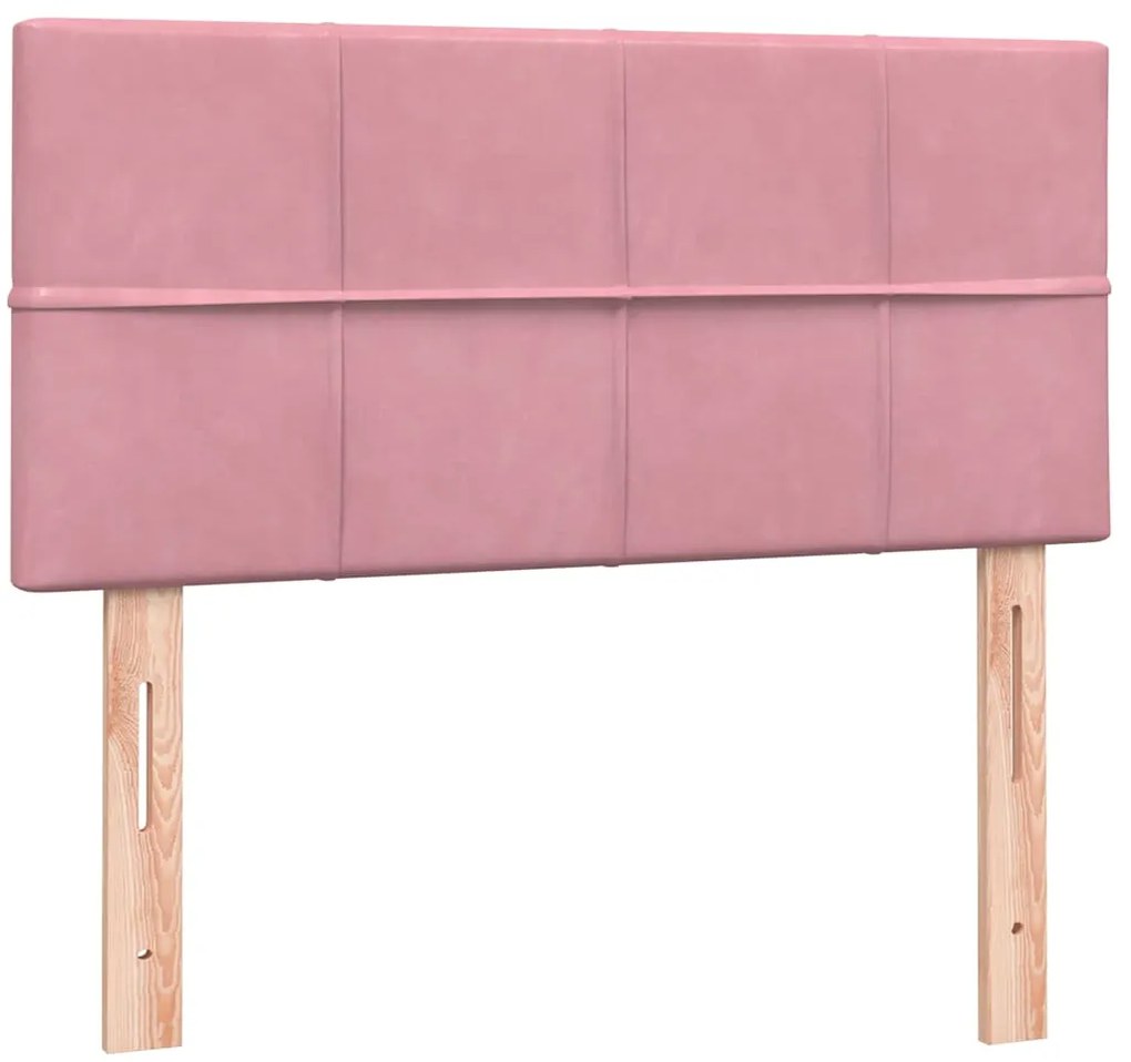 Cama com molas/colchão 100x220 cm veludo Rosa