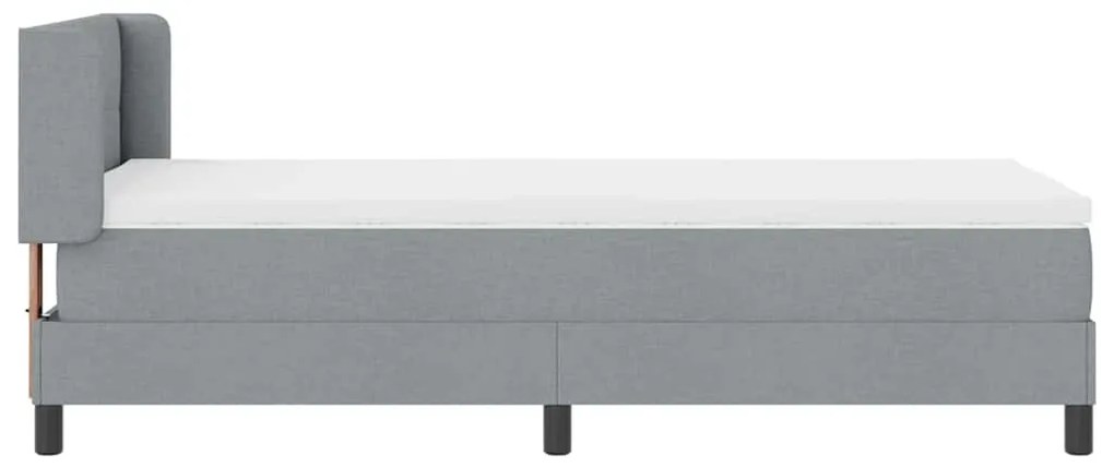 Cama Box com Colchão - Cinza Claro - 90 x 190 cm - Tecido