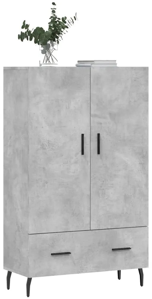 Aparador alto 69,5x31x115 cm derivados de madeira cinza-cimento