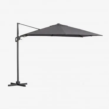 Parasol 295x295 Cm Em Tecido E Alumínio Hydra Cinza Grafito - Sklum