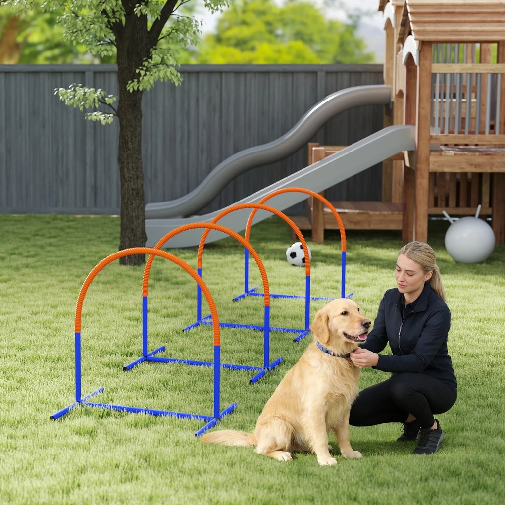 Conjunto de equipamento de agilidade para cães, conjunto de agilidade para cães, saco de transporte 88 x 64 x 95 cm, azul e laranja