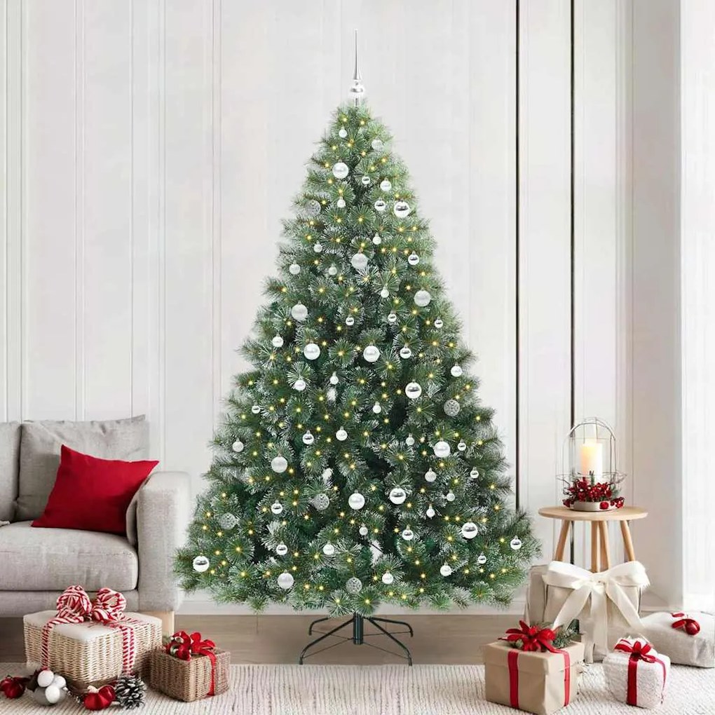 vidaXL Árvore de Natal Artificial com 300 LEDs Verde 210 cm PE e PVC