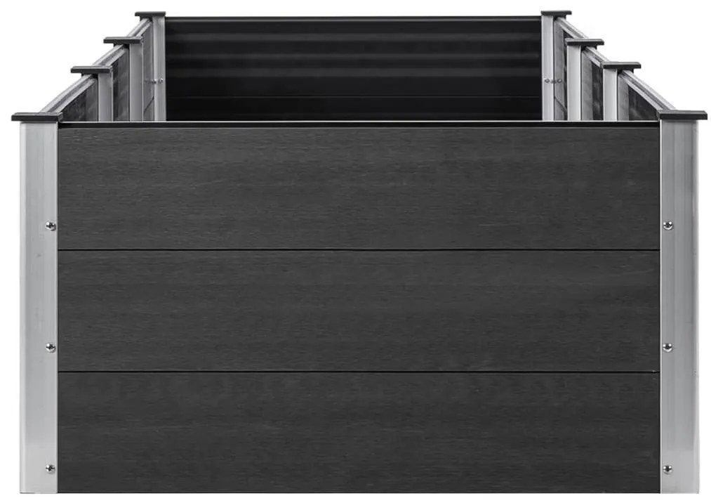 Canteiro de jardim elevado 300x100x54 cm WPC cinzento