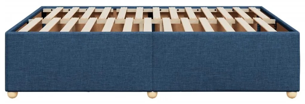 Estrutura de cama sem colchão 160x200 cm tecido azul