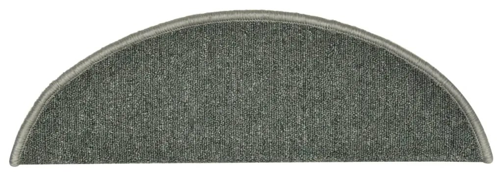 Tapete/carpete para degraus 15 pcs 56x17x3 cm verde-escuro