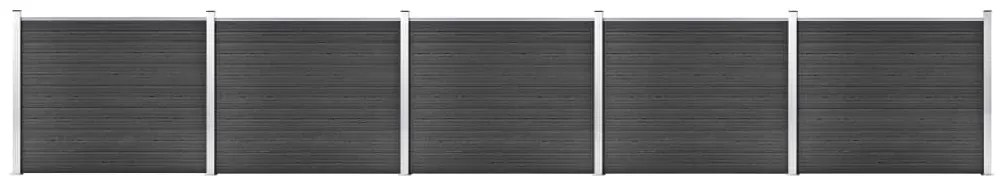 Conjunto painel de cerca 872x146 cm WPC cinzento