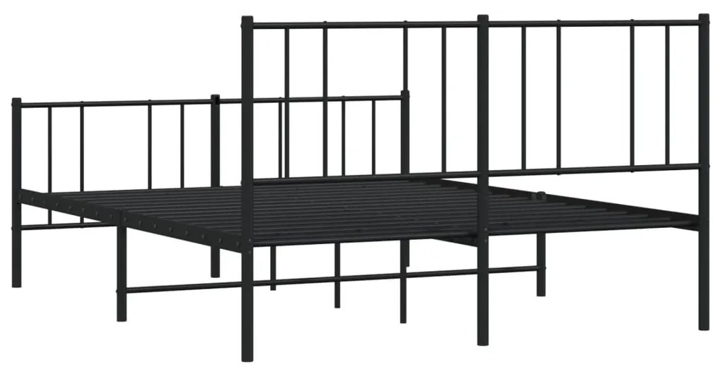 Estrutura de cama com cabeceira e pés 120x200 cm metal preto