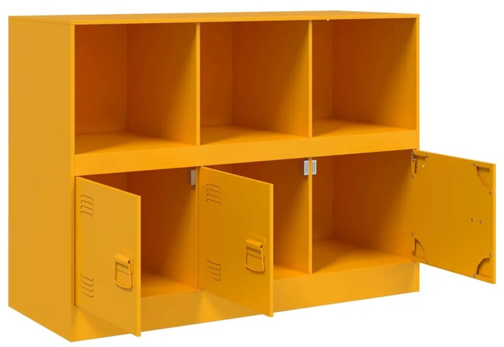 Aparador 99x39x73 cm aço amarelo mostarda