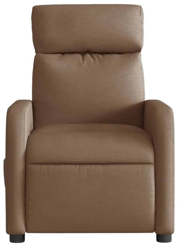 Poltrona de massagens reclinável elétrica tecido castanho