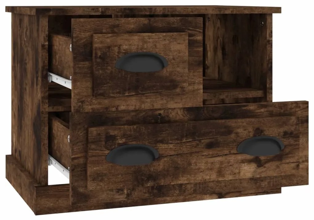 Mesa de cabeceira 60x39x45 cm cor carvalho fumado