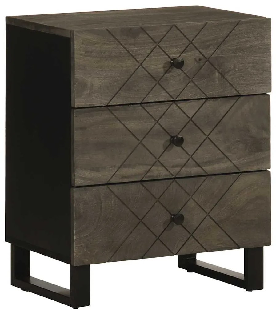 Mesa de cabeceira preto 50x33x62 cm madeira de mangueira maciça