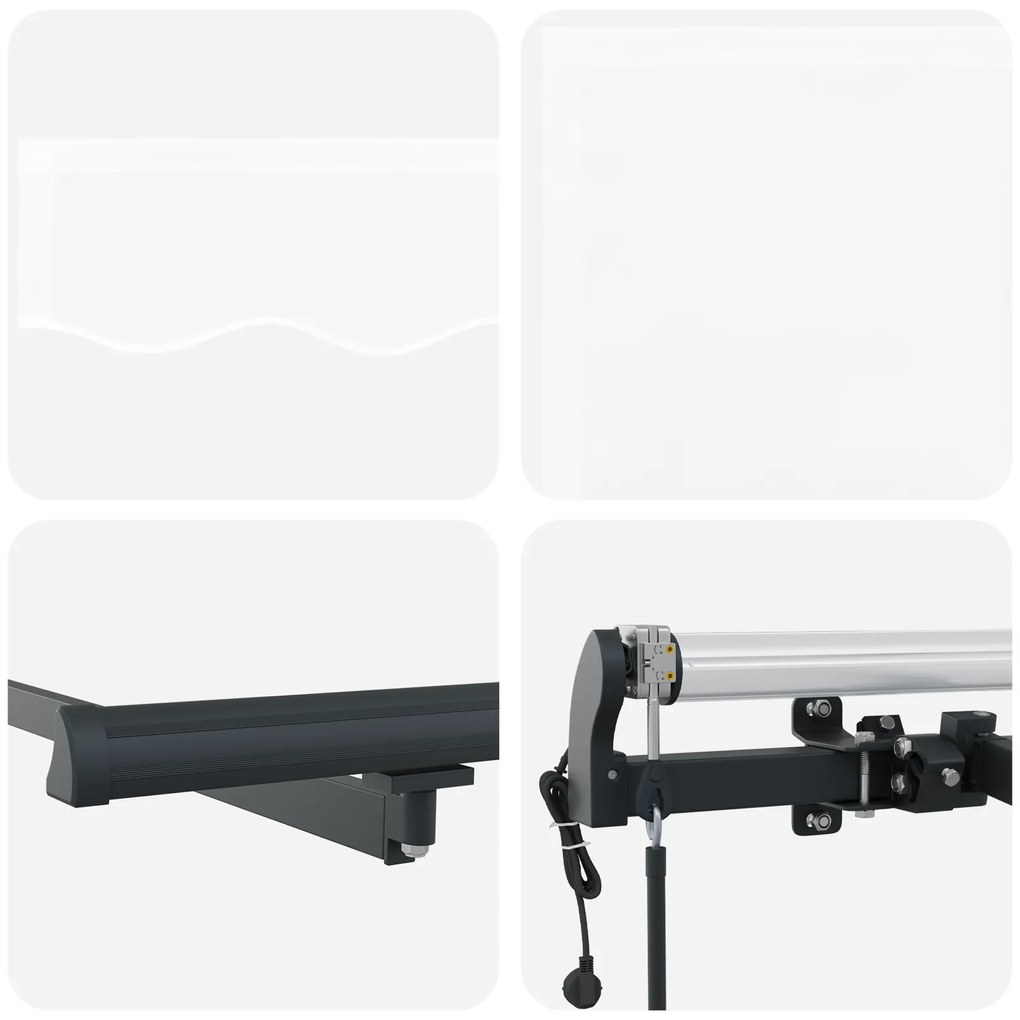 Toldo Retrátil Automático vidaXL Branco 500x350 cm