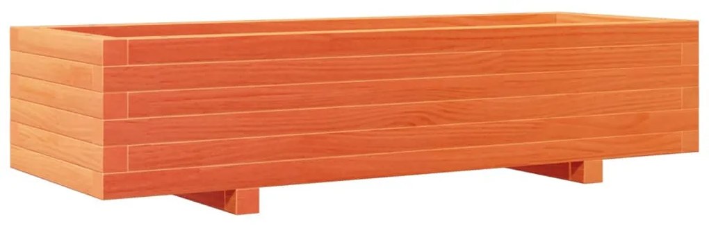 Vaso/floreira de jardim 110x40x26,5cm pinho maciço castanho-mel